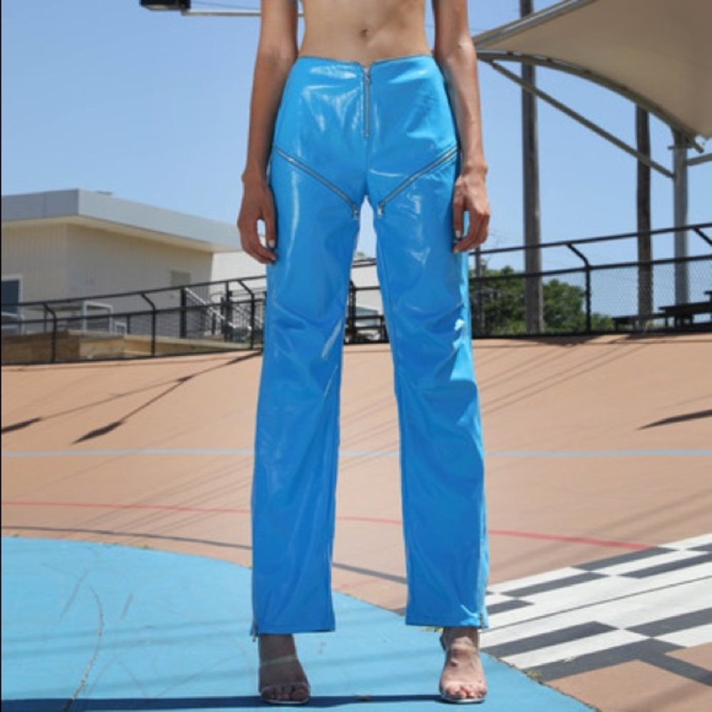 I AM GIA Blue Isla PVC Pant